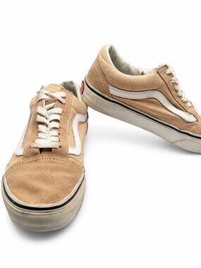 Vans Old Skool Beige Suede Canvas Sneakers Women's 8.5